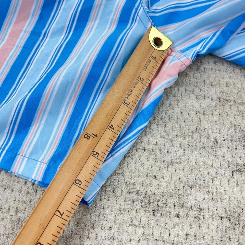 Vineyard Vines Swim Trunks Men Large Blue Pink Striped Bored Shorts Preppy Adult